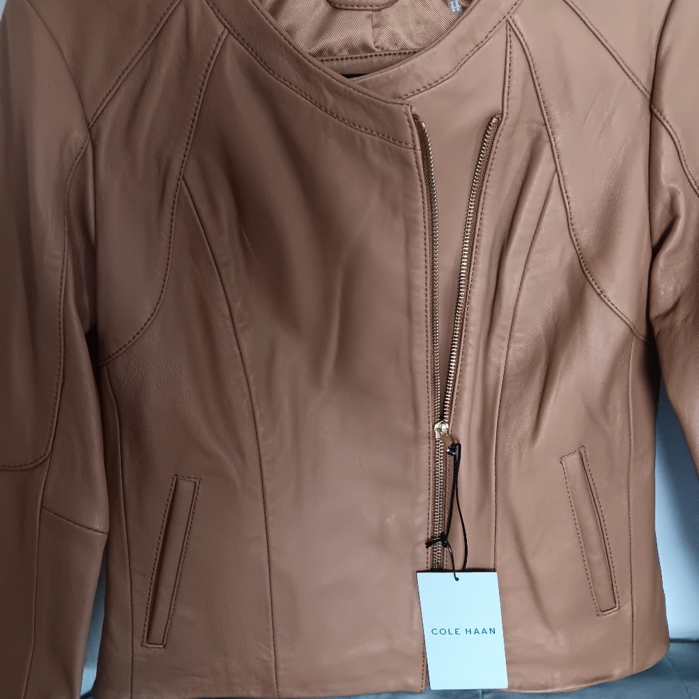 Cole Haan leather jacket - Picture 2 of 7